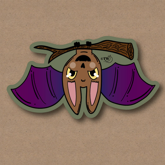 Based in Chicago by queer artist & designer Kayla Pekkala - Tiny Werewolves | Bat Spooky Sticker in | Shop to get your Sticker with collections featuring retro-inspired designs infused with social commentary art, highlighting modern social & current events.