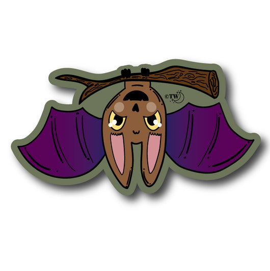 Based in Chicago by queer artist & designer Kayla Pekkala - Tiny Werewolves | Bat Spooky Sticker in 5" Sticker | Shop to get your Sticker with collections featuring retro-inspired designs infused with social commentary art, highlighting modern social & current events.