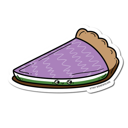 Based in Chicago by queer artist & designer Kayla Pekkala - Tiny Werewolves | Gender Queer Pie Sticker in 5" Sticker | Shop to get your Sticker with collections featuring retro-inspired designs infused with social commentary art, highlighting modern social & current events.